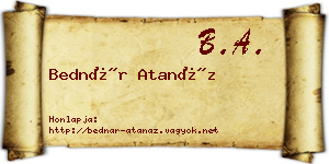 Bednár Atanáz névjegykártya